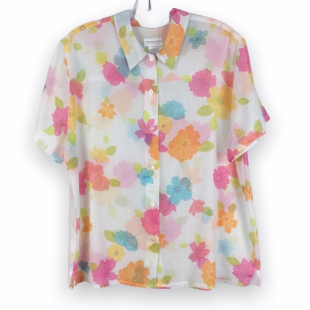 Vintage 90s Y2K Liz Claiborne Boxy Oversized Floral Shirt Womens Size Large LP